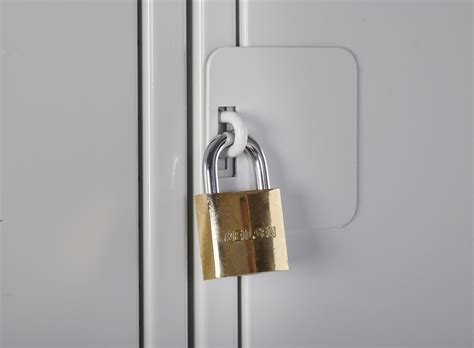 lockers for workplace with padlock.